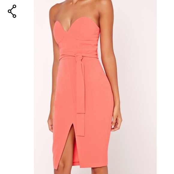 NWOT Strapless Coral Dress - Picture 2 of 2